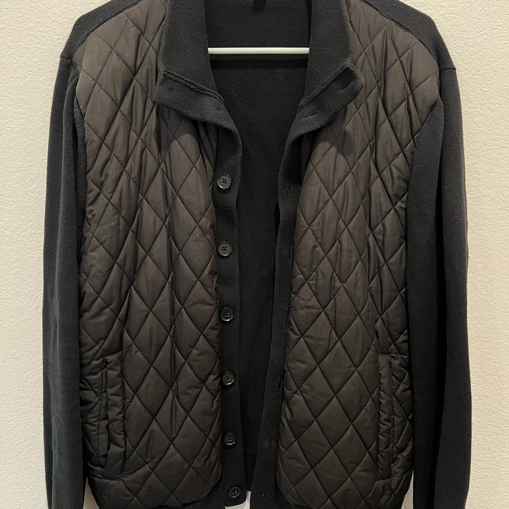 Banana Republic Men's Black Quilted Jacket
